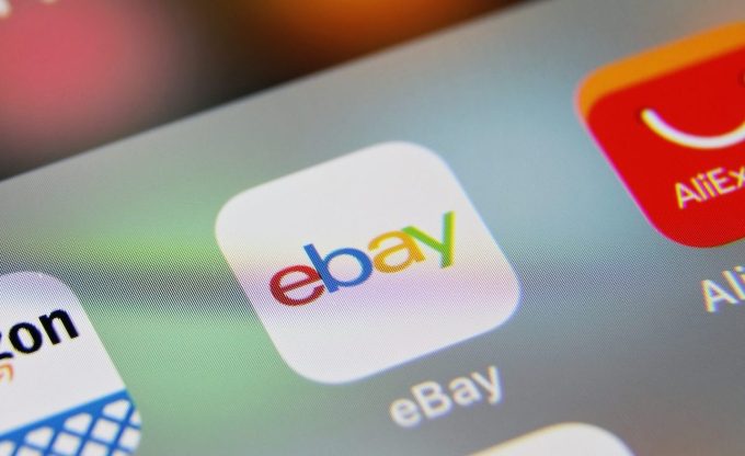 E-commerce app icons including eBay