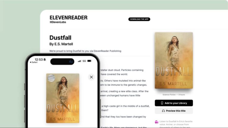 ElevenLabs now lets authors create and publish audiobooks on its own platform