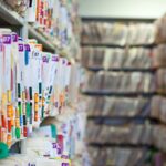 shelves full of medial records