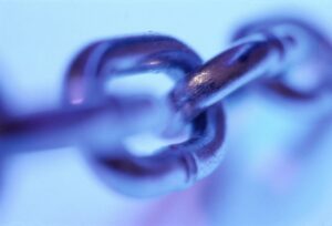 Close-up of the links of a chain